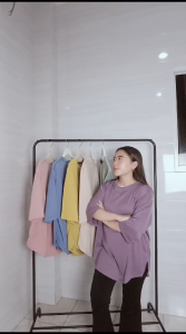 KAOS OVERSIZE POLOS/ATASAN WANITA/ATASAN KEKINIAN LENGAN 7/8/ATASAN HIJAB
