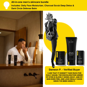 Lumin Burnout Buster Trio All-In-One Mens Detox With Charcoal Face Wash - SGPOMADES Official Retailer