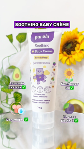 PURELA Soothing Baby Creme 70 gr - Krim Penghilang Ruam Dan Biang Keringat - Bahan Alami dan Organik