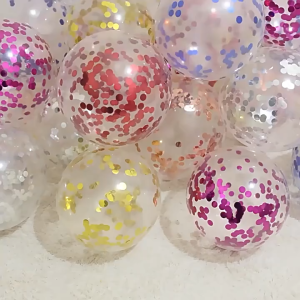 (5 pcs) Balon Surprise Latex/Balon confetti bening transparant
