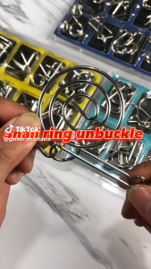 Teka-teki Mainan Sembilan Cincin Cina Mainan Pendidikan/Educational Toy Puzzle Rings Chinese Nine Rings Puzzle Set Brain Teaser Toy Lock Gift Set