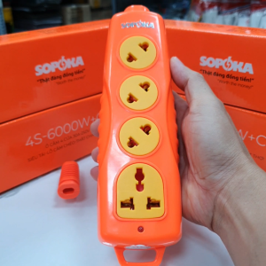 Ổ cắm điện 6000W 4 lỗ chéo (KHÔNG KÈM DÂY) siêu chịu tải 30A 4S-6000W+C SOPOKA (Khách tự đấu dây)