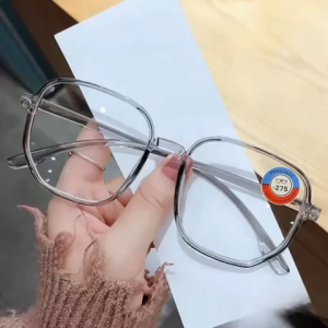 Kacamata Frame Kotak Exsagonal Lensa Minus Ukuran 050-400 Free Boc Dan Lap Pembersih