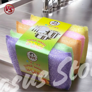 5Pcs Spons Busa Cuci Piring Panci GOOD WIFE Serbaguna Warna Acak Spons Cuci Piring Sponge Busa Dapur