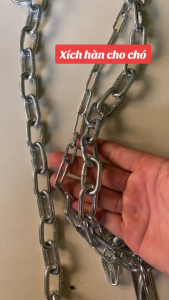 xích SẮT mạ kẽm cho chó dài 2m có móc chống xoắn