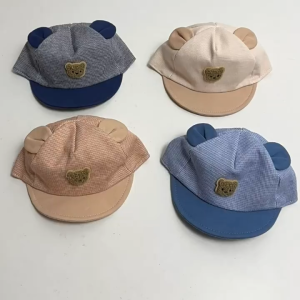 (พร้อมส่ง) หมวกเด็กแรกเกิด - 6เดือน รอบหัว:40-42 cm. หมวกแก๊ป (Cap) ติดไหมพรมถักหมี 🐻 หมวกเด็กผู้ชาย หมวกเด็กหญิง หมวกเด็กเดือน หมวกแฟชั่น