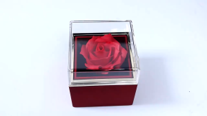 Jewelry Box Rotating Hidden Kotak Perhiasan Bunga Mawar Kotak Kalung Eternal Rose Box Cincin Ring Box