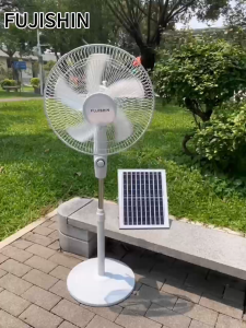 FUJISHIN Solar Electric Fan Fujishin with Waterproof Solar Panel 12 inches 16 inches