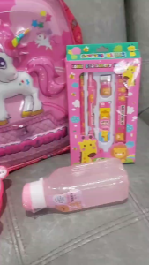 Tas ransel anak sekolah TK gambar 3 dimensi dan led nyala untuk anak perempuan karakter unicorn kuda poni