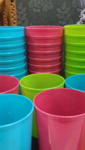 10PCS (8OZ) PLASTIC TUMBLERS COLORFUL DRINKING TUMBLER UNBREAKABLE PLASTIC CUP RESTAURANT TUMBLER