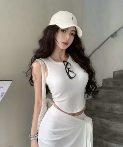 เสื้อกล้ามเสื้อคอกลม Women ผ้าคอตตอน ผู้หญิง สีพื้น รุ่น Lady PP006 WALKIN