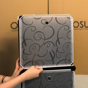 OSUKI Wardrobe 12 Cubes Living Cabinet 2 Hanger (Black White)