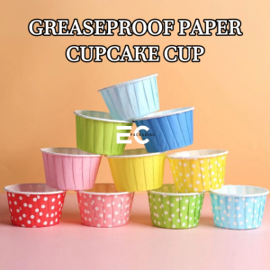 EC 100Pcs Plain Grease Proof Paper Cupcake Cup Liner Premium Quality Oven Safe Baking Supplies