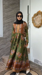 GAMIS BATIK MUSLIMAT NU SERAGAM BATIK NU / BAJU PENGANJIAN GAMIS MUSLIMAT FATAYAT SEMI SUTERA