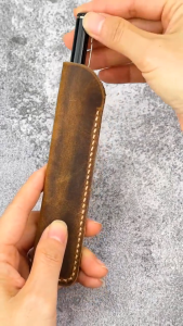 Handcrafted distressed leather Fountain Pen sleeve vintage leather single pen holder case pouch Unique Writing Accessory W11-LPHX