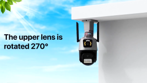 cctv  กล้องวงจรปิด 4K Wifi+(Dual Lens) AI โมบายแทรคเกอร์ Dual ip camera กล้องสองเลนส์ WiFi หน้าจอคู่ กันน้ํา เสียงสองทาง