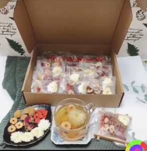 Trà Trà dưỡng tâm ngủ ngon an thần đẹp da 5 vị thảo mộc Trà Hoa Ngân Anh