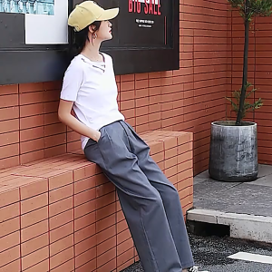 tshirt women korean summer fashion hollow V-neck solid color casual short-sleeved top