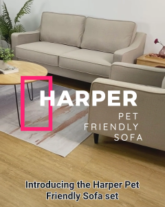 Furniture Direct HARPER 123 Seater Pet Friendly Sofa Set-Beige