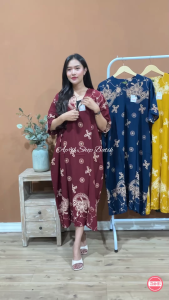 DASTER SUPER JUMBO LD 140 BUSUI RETSLETING MOTIF MONET KEKINIAN TERBARU 2024 DRESS BATIK BIGSIZE