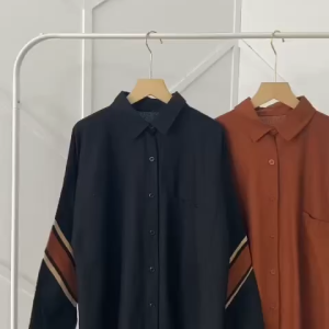 Atasan Wanita Modern Kekinian EVELIN SHIRT Bahan Linen Atasan Oversize Kemeja Wanita Hijab Terbaru
