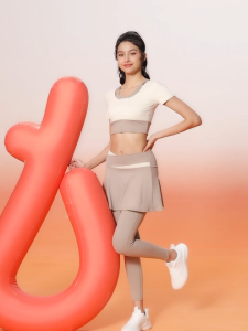 WiZi Legging Celana Rok Olahraga Wanita Skirt High Waist Sport Yoga Dwi Lapisan 2 in 1 (HK33)