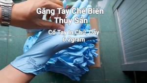 [ Hàng Chính Hãng - Loại Dày 6.2gram ] Bao Tay Xanh Dày Găng Tay Nitrile Không Bột Cao Cấp Kingshrimp. Găng Tay Chế Biến Thủy Sản