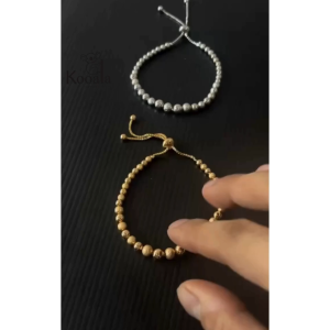 Gelang Serut Bola Aksesoris Wanita Silver Gold Terbaru Model Simple Sederhana Elegan