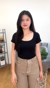 Celana Highwaist Cargo Loose Jeans Panjang Wanita Mocca Premium Bellzshop Size 27 sd 34