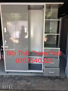 TỦ QUẦN ÁO NHỰA ĐÀI LOAN 3 CÁNH KÈM KỆ VÀ HỘC KÉO