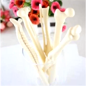 0.7mm Creative Human Bone-shaped Ballpoint Pens Perfect Gift Blue Ink School & Office Supplies Shape Ballpoint Pens Black Ink Ballpoint Pen ForArtist Doctor neutral pen Golden Imitation bone
