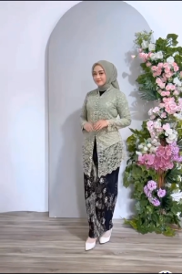 STELAN DAN ATASAN ENCIM BRUKAT ROK PLISKET/STELAN KEBAYA DEWASA /KEBAYA TUNANGAN/KEBAYA KONDANGAN