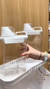 Laundry Detergent Storage Tank Transparent Moisture-proof Detergent Storage Jar Grain Plastic Bucket