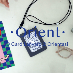 Wallts Orient Black - Lanyard Name Tag Id Card Pria Wanita Portrait/Vertikal Landscape/Horizontal