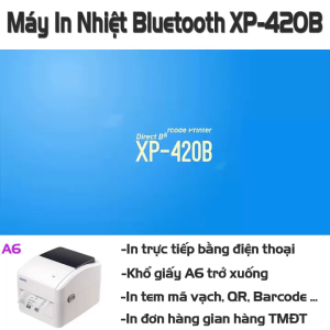 Máy in tem nhiệt Xprinter XP-420B In Đơn Hàng TMĐT máy in nhãn mini nhỏ gọn công nghệ in nhiệt không dùng mực tiết kiệm 30% chi phí