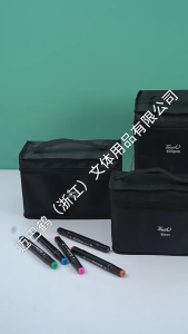 สีเมจิก ปากกามาร์กเกอร์ 2 หัว พร้อมกระเป๋า สีสวย คมชัด แห้งไว ใช้งานได้อเนกประสงค์ V90 พร้อมส่งจากไทย