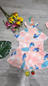 Đồ bơi bé gái liền thân 1 mảnh quần đùi váy họa tiết đáng yêu size từ 19kg đến22kg BINSPORTS BB101