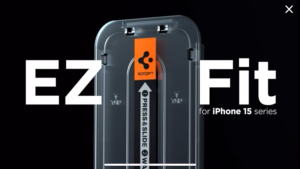 iPhone 15 Pro Max EZ Fit Tempered Glass Screen Protector Sp*gen with alignment case