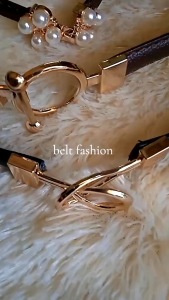 IKAT PINGGANG WANITA KEPALA BESI / WOMEN BELT THIN SKINNY METAL GOLD