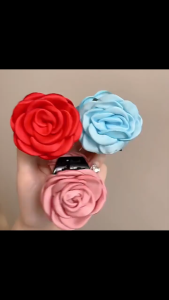 Jepit Rambut Korea Bunga Mawar Bahan Satin Korean Ribbon Silk Rose Flower Bows Hair Claw HFFR001