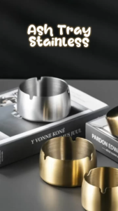 Bayar Di Tempat - Asbak Stainless Steel Tebal / Gaya Modern untuk Cafe dan Rumah