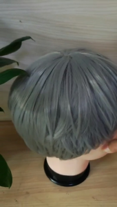 6เวอร์ชั่นเกาหลีของหล่อวิกผมชายผมสั้นยายสีเทาปุยธรรมชาติสมจริงสั้นตรงผมตรงวิกผมชายเต็มหมวก{เรือใกล้เคียง}