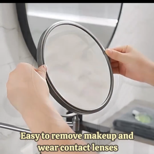 MEIDOO Cermin rias bebas lubang hiasan dinding kamar mandi pembesaran lipat teleskopik dua sisi