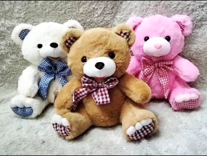 Boneka Bear Pita Telapak Kotak-Kotak L