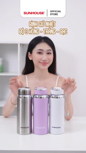 Bình giữ nhiệt Flexi Sunhouse KS-TU720FI/FP/FW - Dung tích 720 ml - Thân inox 304 chịu nhiệt chống xước bền bỉ - Giữ nhiệt tốt đến 6 giờ  - Hàng chính hãng