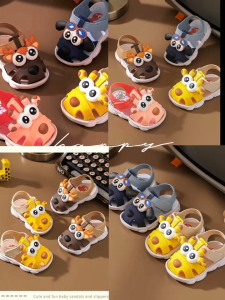 รองเท้าแตะ พื้นนิ่ม พื้นหนา ป้องกันการลื่น พิมพ์ลายการ์ตูนน่ารัก เหมาะกับฤดูร้อน สําหรับเด็กผู้ชาย และเด็กผู้หญิง(อายุ 0-2 ปี-14CM-21)