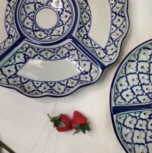 จานหลุม size 10.5นิ้ว 12นิ้ว ถาดออเดิร์ฟ5ช่อง จานออเดิร์ฟ จานเซรามิค จานหลุมกระเบื้อง จานหลุมสวยๆ