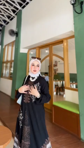 Khanisa Gallery Gamis Terbaru twill rayon premium pekalongan gamis twil batik cap super abstrak - Home Dress Homey Kolase Abaya Wanita Muslim Kekinian