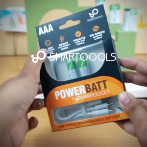 Baterai Cas isi Ulang AAA SMARTOOOLS Battery 2 pcs 1.5V Type C USB Rechargeable Lithium Battery Charge