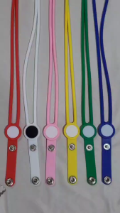 สายคล้องบัตรพนักงาน ซิลิโคน ยาว 80 ซม. คลิปกระดุม (แพ็ค 1ชิ้น)